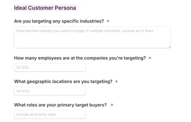 Ideal Client Profile onboarding form