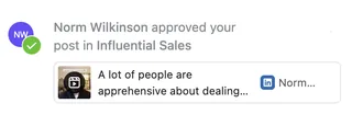 Norm Wilkinson approved a LinkedIn post draft